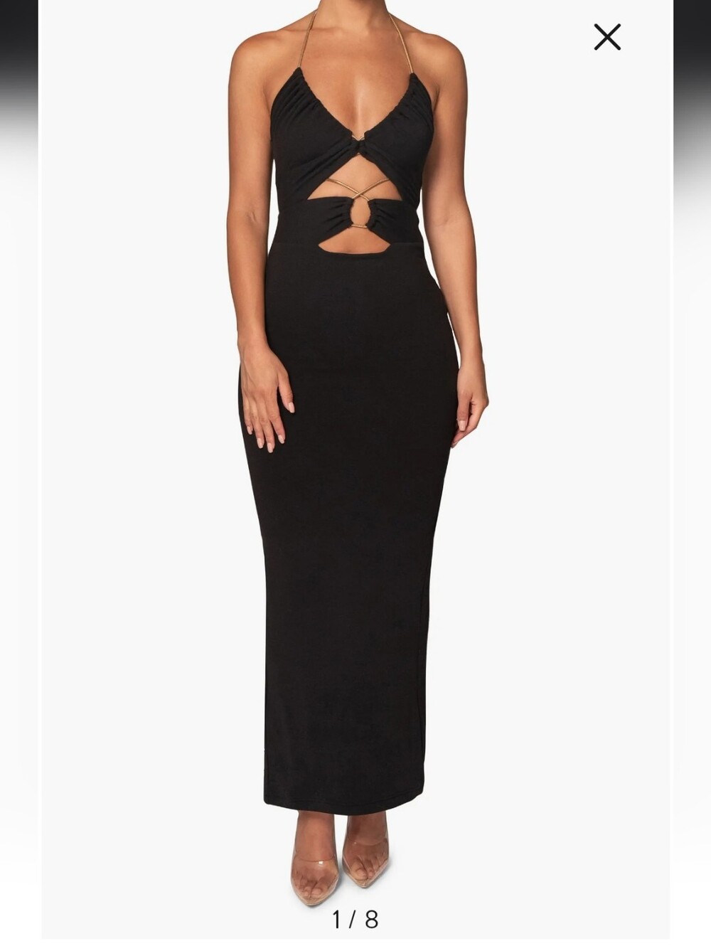 Jluxlabel NORDSTROM Black Cutout Halter Maxi Dress